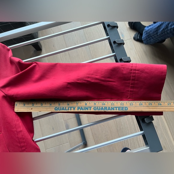 Vintage BURBERRY Coat in Red with Nova Check Liner USA large - Picture 4 of 10